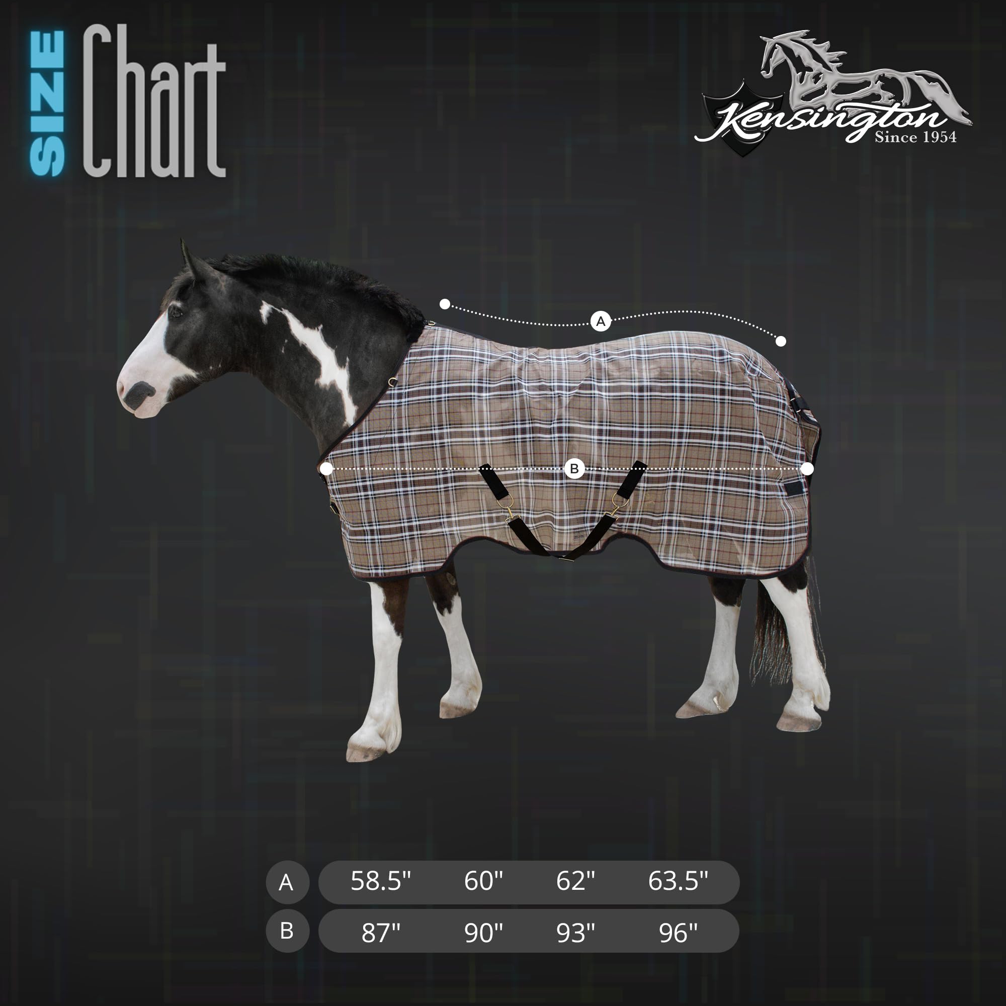 Kensington Breathable and UV Protective Sheet SureFit All Season Protection for Horse - 87, Deluxe Black